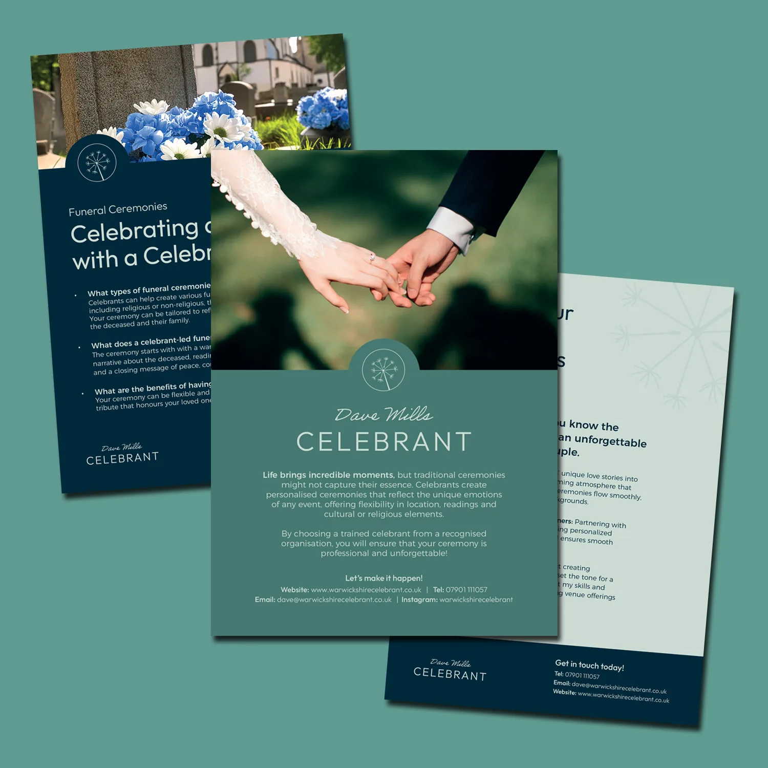 My Celebrant Leaflet Design Mockup My Celebrant Leaflet Design Mockup