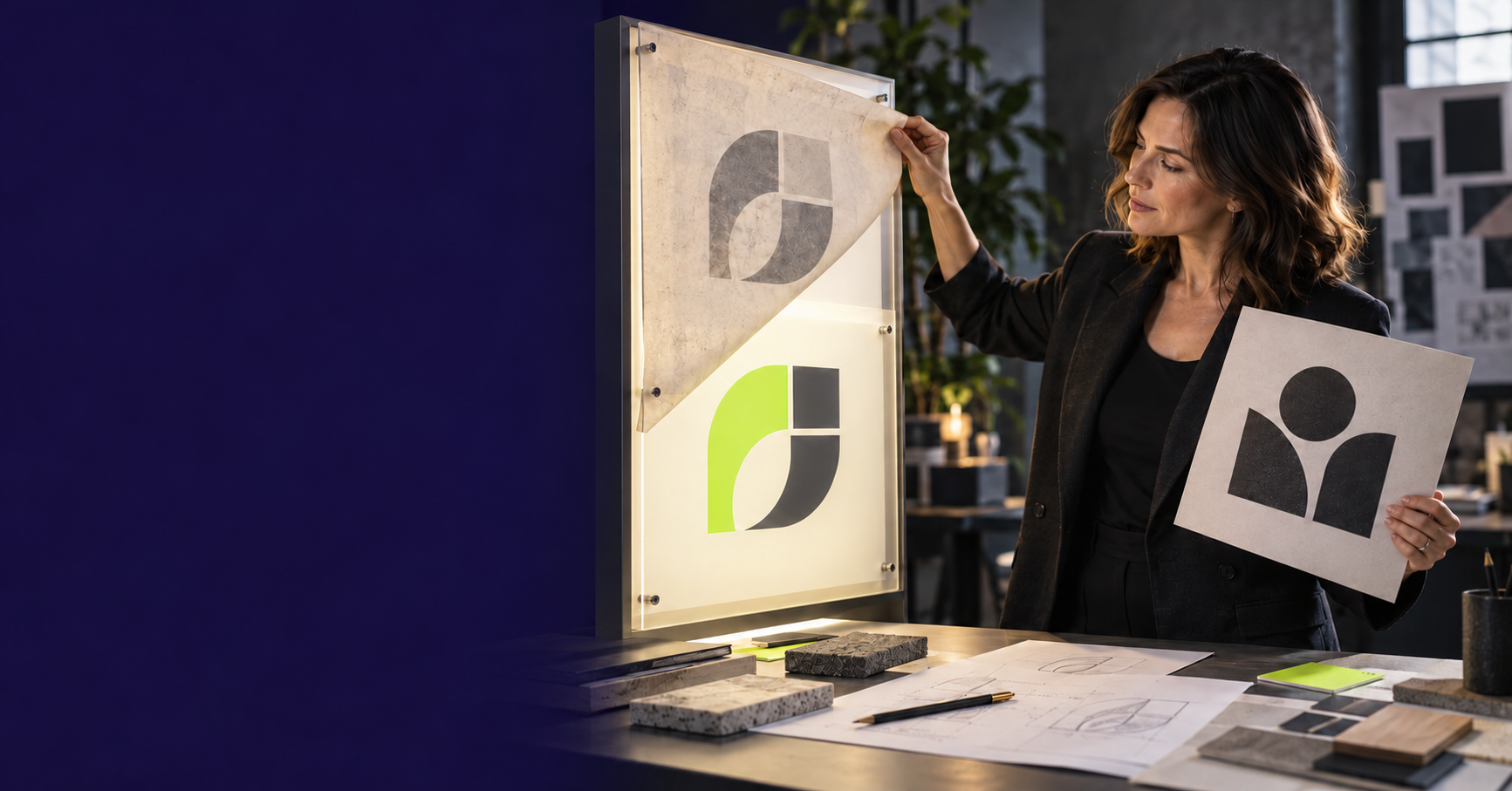 Business owner deciding whether the company needs a rebrand or refresh